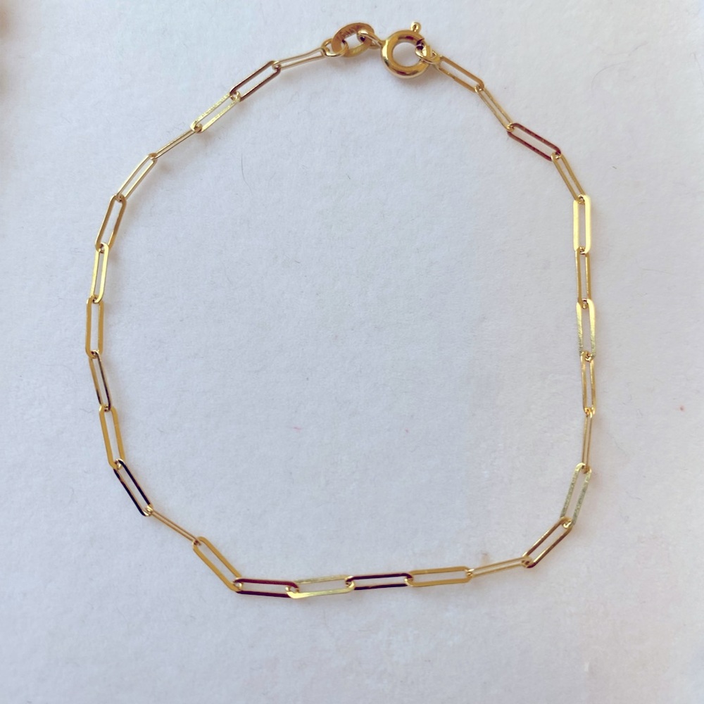 14kt Italian Gold Paperclip Bracelet